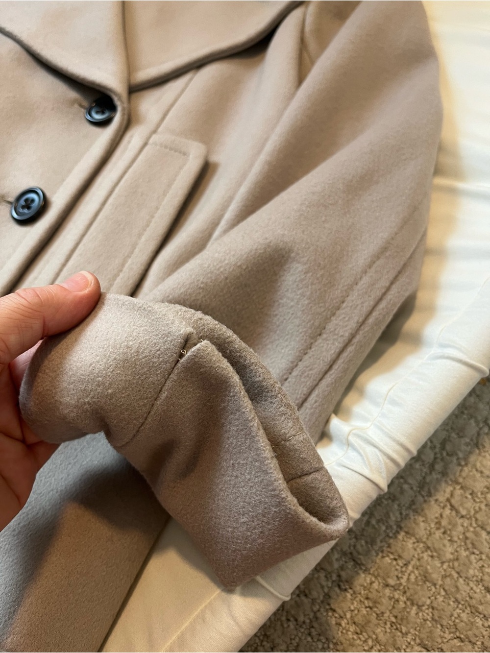 J. Crew Women's Double-Breasted Pea Coat in Light Taupe - Picture 14 of 15